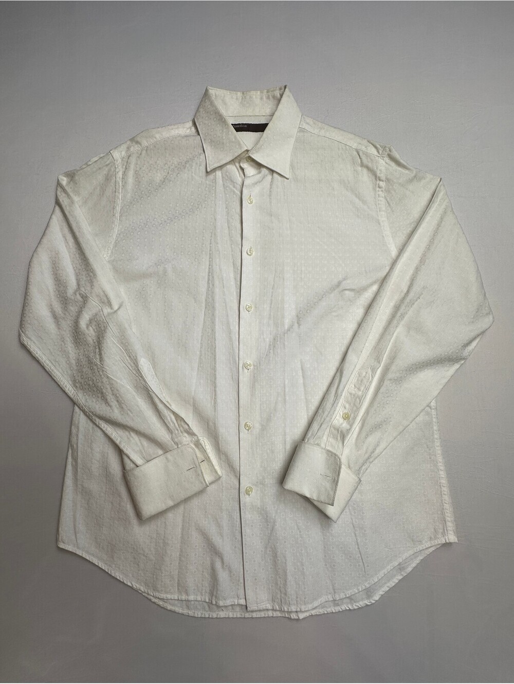 Perry Ellis Men's White Long Sleeve Button-Up Shirt Size L